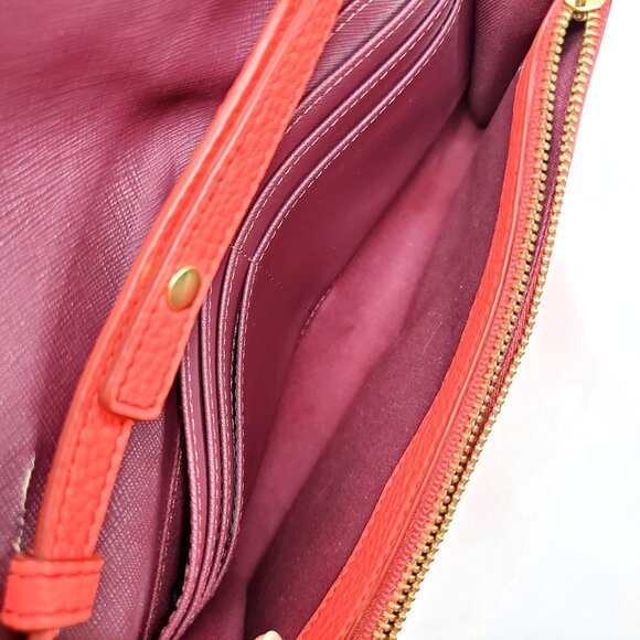 Fossil Margot Crossbody Coral Leather Bag With Adjustable Strap & Gold Hardware - Picture 9 of 10